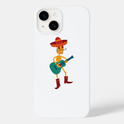 Feestelijke Skeletafspeler op Gitaar Case-Mate iPhone Case (Achterkant)