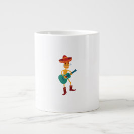 Feestelijke Skeletafspeler op Gitaar Grote Koffiekop
