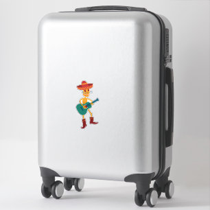 Feestelijke Skeletafspeler op Gitaar Sticker