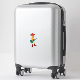 Feestelijke Skeletafspeler op Gitaar Sticker