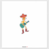 Feestelijke Skeletafspeler op Gitaar Sticker (Vel)