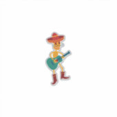 Feestelijke Skeletafspeler op Gitaar Sticker (Voorkant)