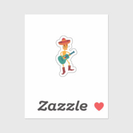 Feestelijke Skeletgitarist Sticker