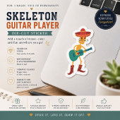 Feestelijke Skeletgitarist Sticker