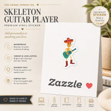 Feestelijke Skeletgitarist Sticker