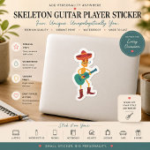 Feestelijke Skeletgitarist Sticker
