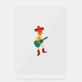 Feestelijke Skeleton Gitaar Speler Acryl Bord (Voorkant)