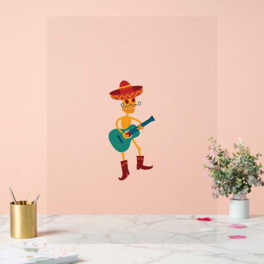 Feestelijke Skeleton Gitaar Speler Acryl Bord (Huwelijk)