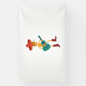 Feestelijke Skeletspeelgitaar Spandoek (Verticaal)