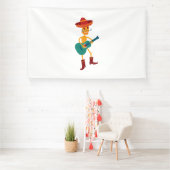 Feestelijke Skeletspeelgitaar Spandoek (Insitu)