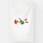 Feestelijke Skeletspeelgitaar Spandoek (Verticaal)
