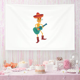 Feestelijke Skeletspeelgitaar Spandoek