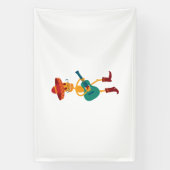 Feestelijke Skeletspeelgitaar Spandoek (Verticaal)