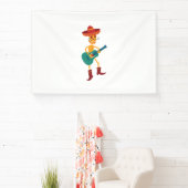 Feestelijke Skeletspeelgitaar Spandoek (Insitu)