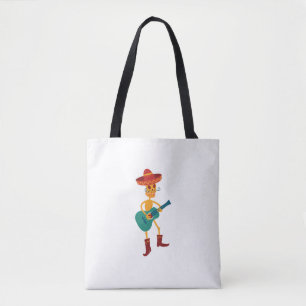 Feestelijke Skeletspeelgitaar Tote Bag