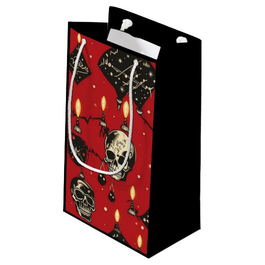 Feestelijke Skull Gift Bag Klein Cadeauzakje (Achterkant Gekanteld)