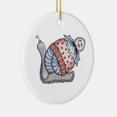 Feestelijke slak keramisch ornament (Rechts)