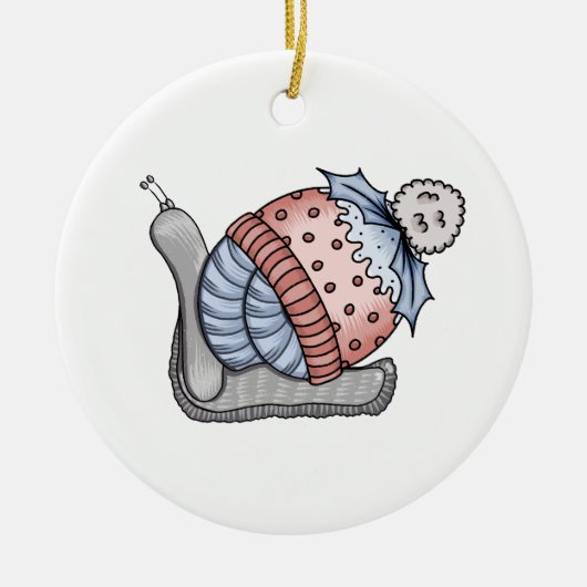 Feestelijke slak keramisch ornament (Voorkant)