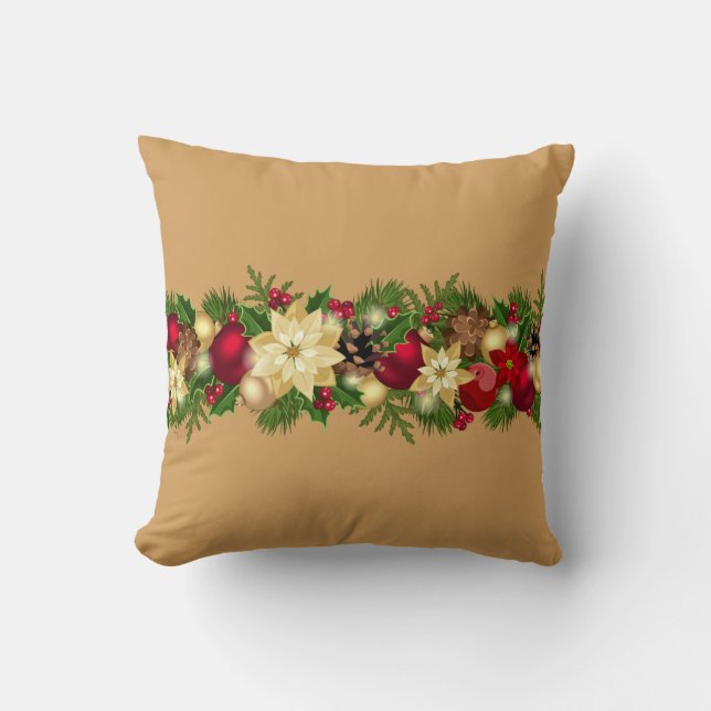 Feestelijke slinger kerstkussen kussen (Voorkant)