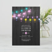 Feestelijke Slingerlichten Fiesta Bruidsbruiloft Kaart (Staand voorkant)