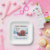 Feestelijke Snail Snow Pun Humor Grappig Schattige Papieren Bordje (Feest)