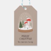 Feestelijke sneeuwbol foto Kerstmis Cadeaulabel (Voorkant)