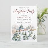 Feestelijke Sneeuwhutten & Kerstfeest Kaart (Staand voorkant)