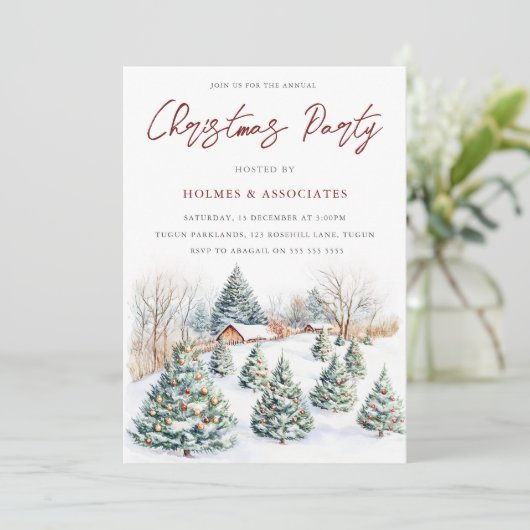 Feestelijke Sneeuwhutten & Kerstfeest Kaart (Staand voorkant)