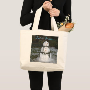 Feestelijke Sneeuwman Boodschappentas Grote Tote Bag