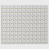 Feestelijke sneeuwman en vakantie juichen cadeaupapier (Vlak)