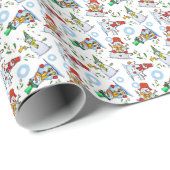 Feestelijke sneeuwman en vakantie juichen cadeaupapier (Rol Hoek)