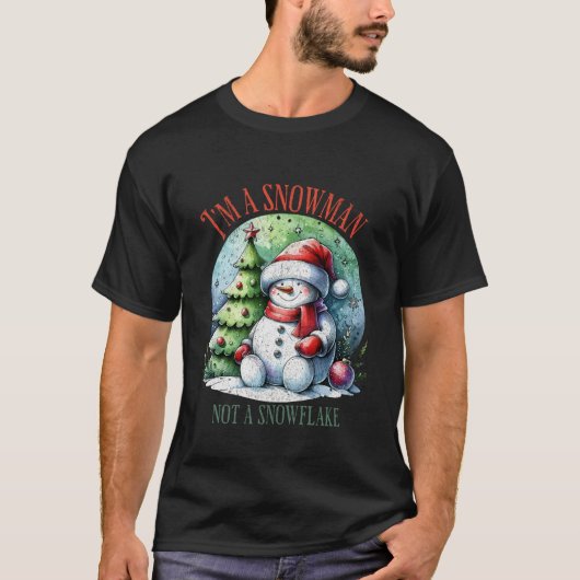 Feestelijke sneeuwman en vakantie juichen t-shirt (Voorkant)