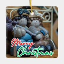 Feestelijke Sneeuwman Familie Kerstmis