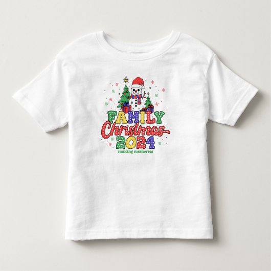 Feestelijke Sneeuwman Familie Kerstmis Kinder Shirts (Voorkant)