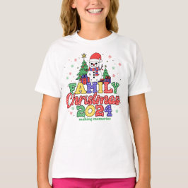 Feestelijke Sneeuwman Familie Kerstmis T-shirt