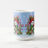 Feestelijke sneeuwman familie koffiemok (Center)