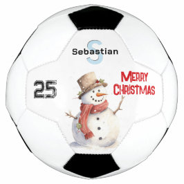 Feestelijke Sneeuwman Geborduurd Prettig Kerstfees Voetbal