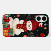 Feestelijke sneeuwman geschenken, Ornamenten Sterr Case-Mate iPhone Case (Achterkant (horizontaal))