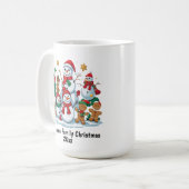 Feestelijke Sneeuwman Gingerbread Familie Kerstjaa Koffiemok (Voorkant links)
