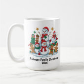 Feestelijke Sneeuwman Gingerbread Familie Kerstjaa Koffiemok (Links)