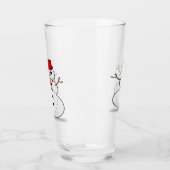 Feestelijke Sneeuwman Glazen Bekerglas (Links)