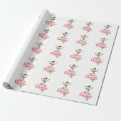 Feestelijke Sneeuwman Kerst Lippenbalsem Cadeaupapier (Uitgerold)