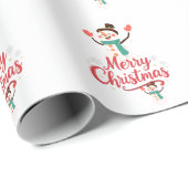 Feestelijke Sneeuwman Kerst Lippenbalsem Cadeaupapier (Rol Hoek)