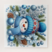 Feestelijke Sneeuwman Legpuzzel (Horizontaal)