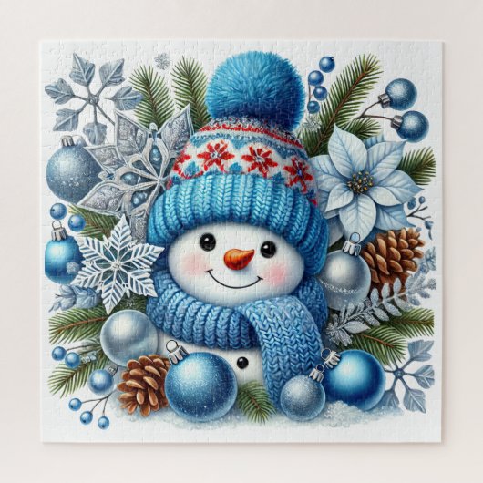 Feestelijke Sneeuwman Legpuzzel (Verticaal)