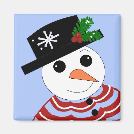 Feestelijke Sneeuwman Magneet (Voorkant)