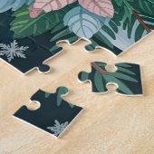 Feestelijke Sneeuwman Met Botanicals Legpuzzel (Zijkant)
