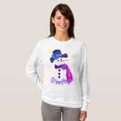 Feestelijke Sneeuwman Mode T-shirt (Voorkant volledig)