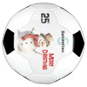 Feestelijke sneeuwman monogrammed vrolijke kerst voetbal (Gedraaid)
