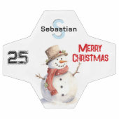 Feestelijke sneeuwman monogrammed vrolijke kerst voetbal (Enkel)